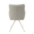 Tori Swivel Dining Armchair - Set of 2 - Natural Legs - Sand - Fabric and Metal